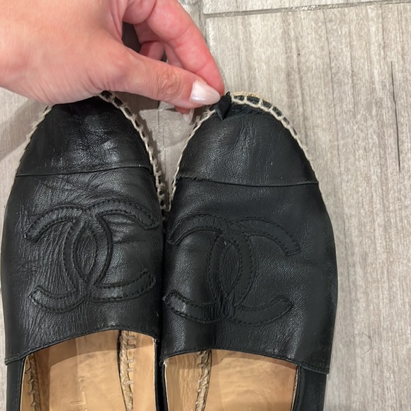 Chanel Black Leather Espadrilles size 40 - Picture 3 of 5
